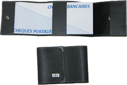Porte chéquier - souche à gauche avec fermeture par pression - MDS